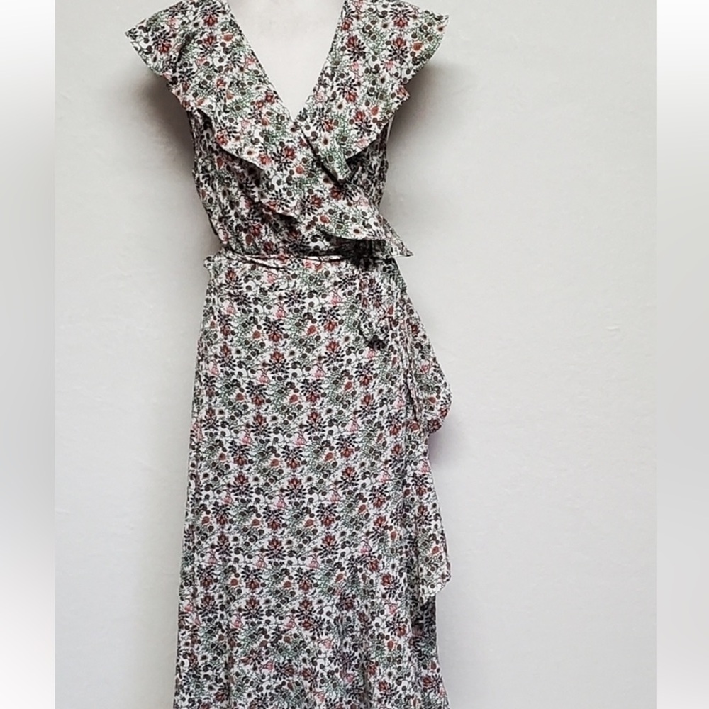 Max Studio size XL Elegant Green and Blue Midi Dress